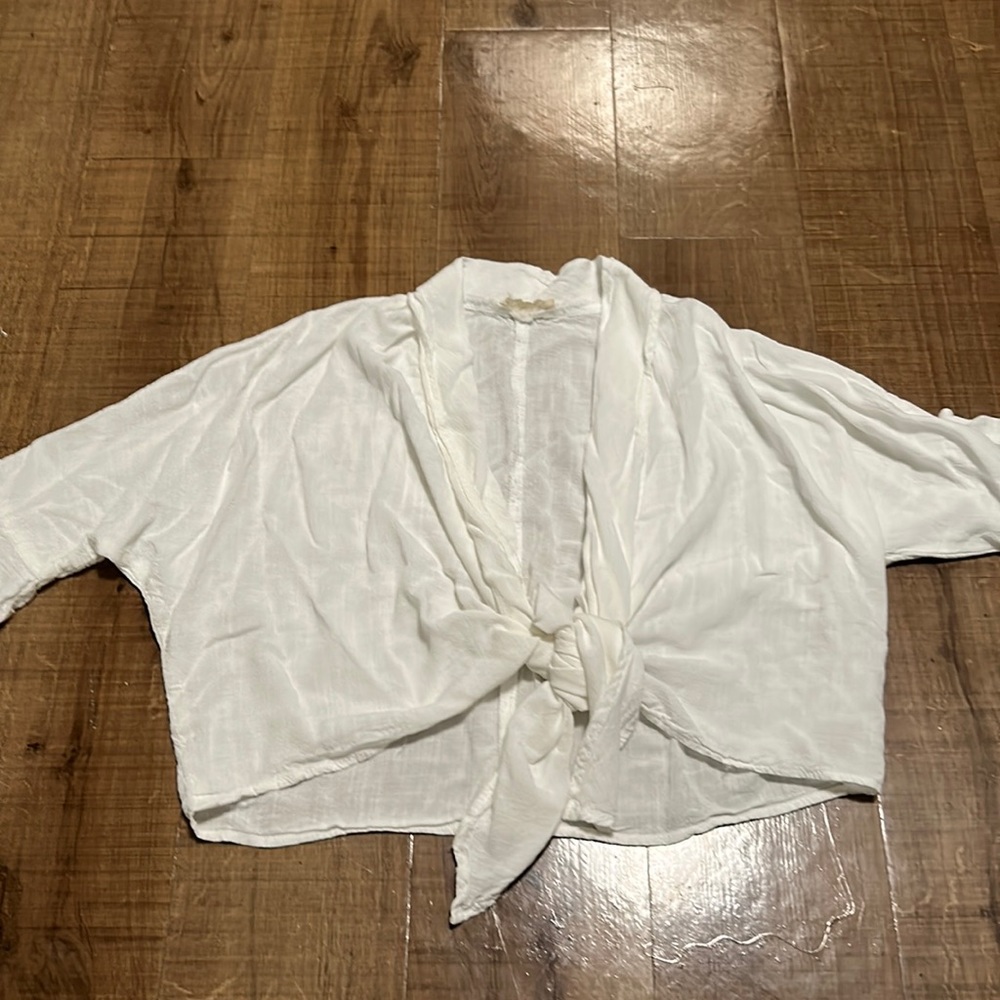 Linen Tie Front Top